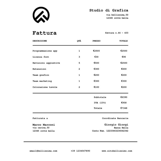 FATTURE/DOCUMENTI AMMINISTRATIVI - TRADUZIONE